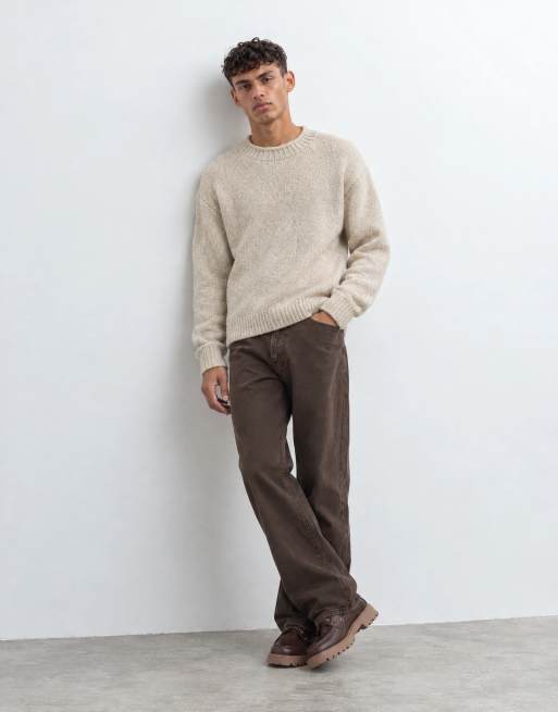 Abercrombie & Fitch baggy fit jeans in brown, 7 of 9