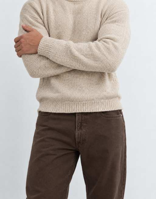 Abercrombie & Fitch baggy fit jeans in brown, 8 of 9