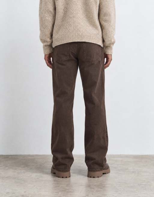 Abercrombie & Fitch baggy fit jeans in brown, 9 of 9