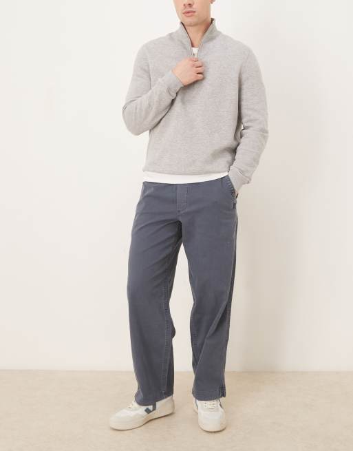 Abercrombie & Fitch baggy fit pull-on pants in navy, 2 of 5