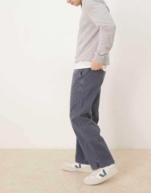 Abercrombie & Fitch baggy fit pull-on pants in navy, 3 of 5