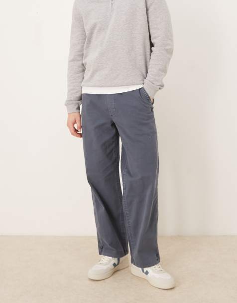 Abercrombie & Fitch baggy fit pull on trousers in navy
