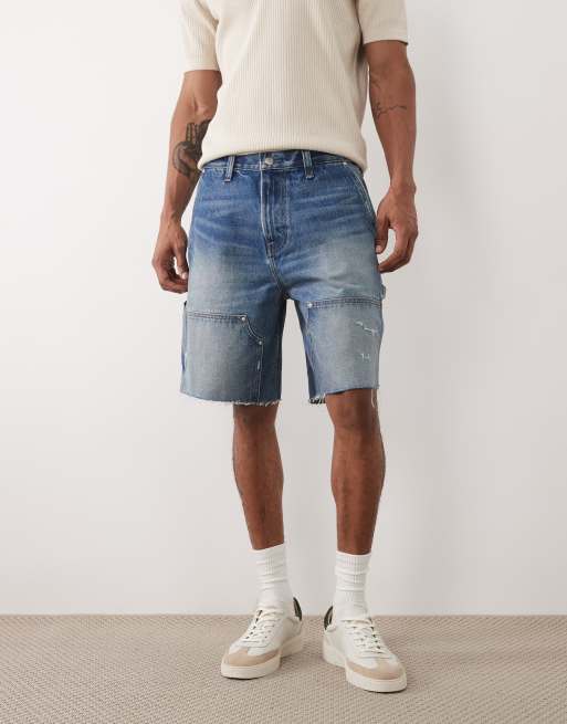 Abercrombie & Fitch - Baggy indigoblå tømrer-jorts, 2 af 5