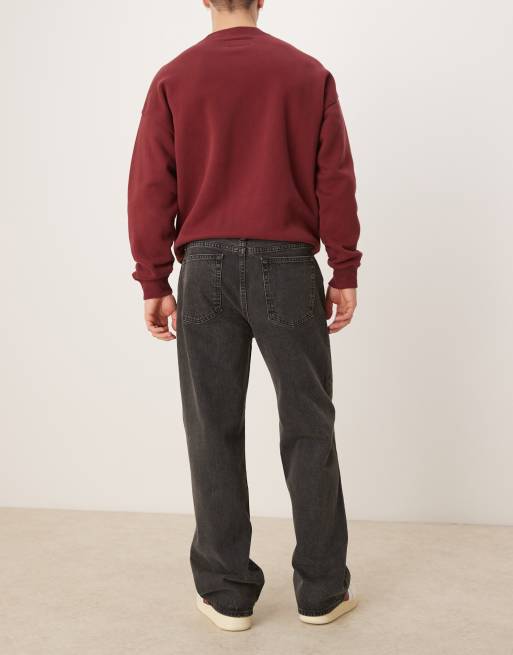 Abercrombie & Fitch baggy jeans in washed black, 2 of 5