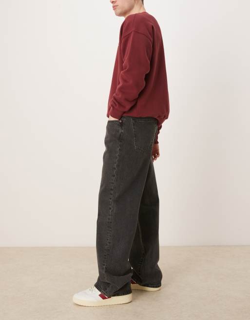 Abercrombie & Fitch baggy jeans in washed black, 3 of 5