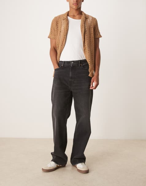 Abercrombie & Fitch - Baggy jeans met 5 zakken in grijze wassing - view 1