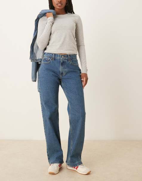 Abercrombie & Fitch - Baggy jeans met lage taille in donkere wassing - view 1
