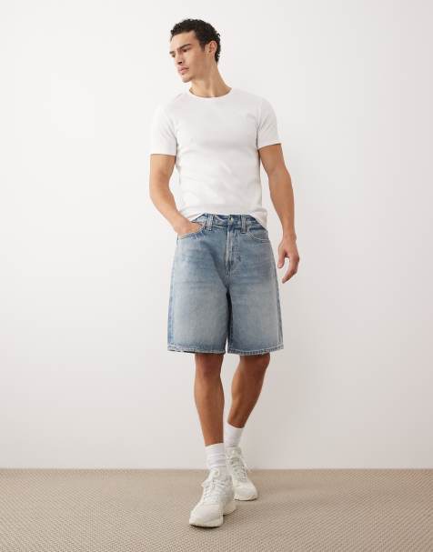 Abercrombie & Fitch – Baggy-Jorts in hellblauer Waschung - view 1
