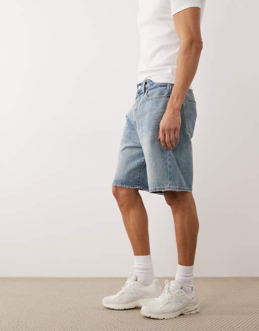 Abercrombie & Fitch baggy jorts in light blue wash, 2 of 5