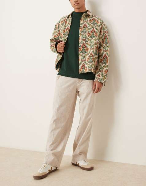 Abercrombie & Fitch baggy linen trouser in tan - view 1