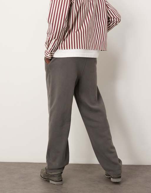 Abercrombie & Fitch baggy open hem drawstring trackies in grey, 4 of 5