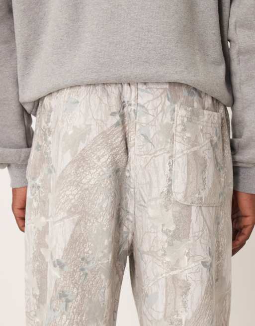 Abercrombie & Fitch baggy open hem joggers in sage camo, 5 of 5