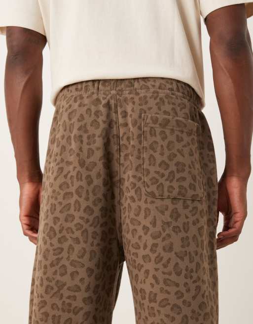 Abercrombie & Fitch baggy open hem sweatpants in leopard print, 5 of 5
