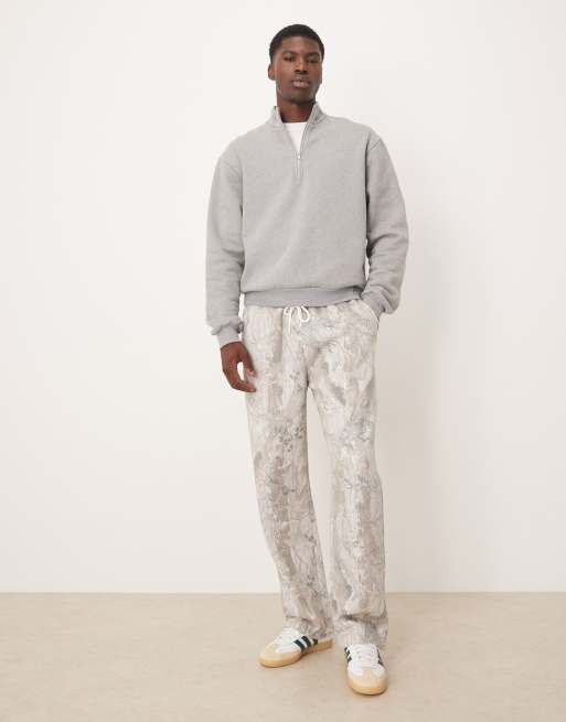 Abercrombie & Fitch baggy open hem sweatpants in sage camo, 2 of 5