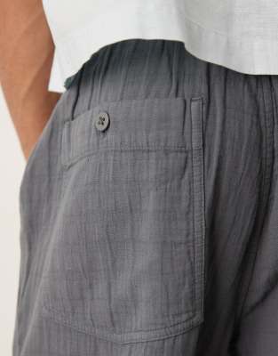 Abercrombie & Fitch Baggy Pull On Textured Pants In Gray