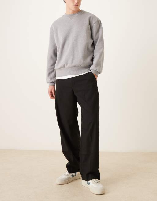 Abercrombie & Fitch baggy pull on trousers in black, 2 of 5
