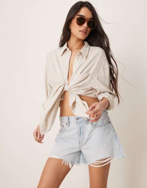 Abercrombie & Fitch baggy short in light blue - view 1