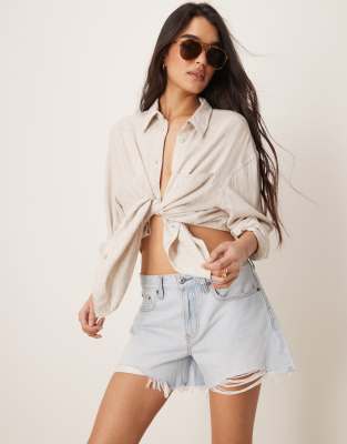 Abercrombie & Fitch - Baggy-Shorts in Hellblau