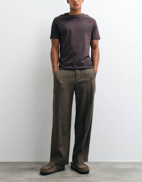 Abercrombie & Fitch baggy skræddersyede bukser i mørk khaki - view 1