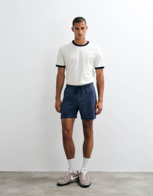 Abercrombie & Fitch baggy tech shorts in navy, 3 of 5