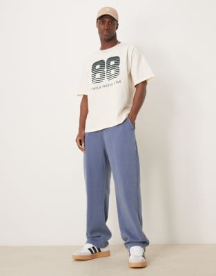 baggy vintage sweatpants in indigo-Blue