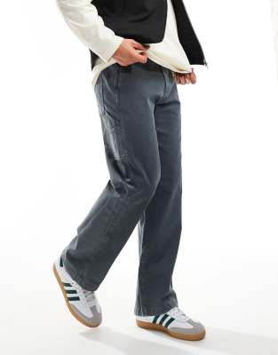 Abercrombie & Fitch Baggy Workwear Pants In Blue