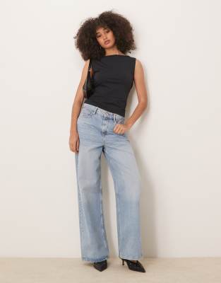 Abercrombie & Fitch Bare Cowl Back Longline Top In Black