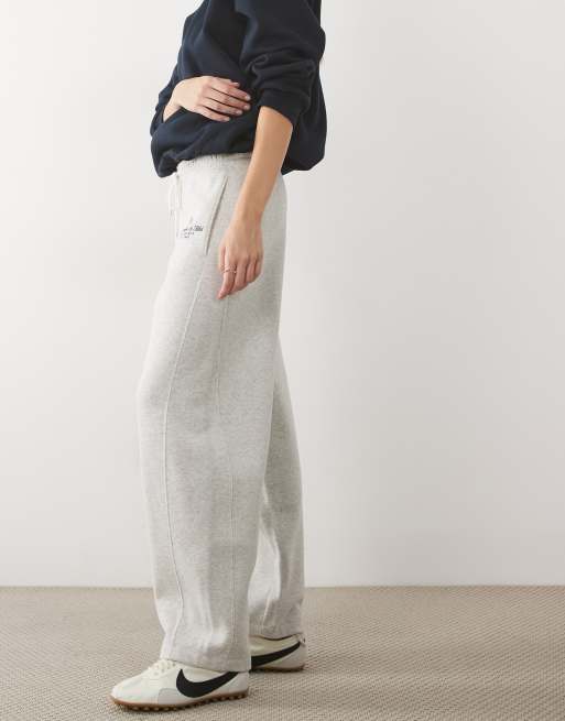 Abercrombie & Fitch barel leg jogging bottoms set in light gray, 2 of 5