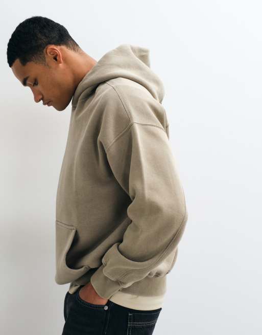 Abercrombie & Fitch basic hoodie in gewassen taupe, 5 van 10
