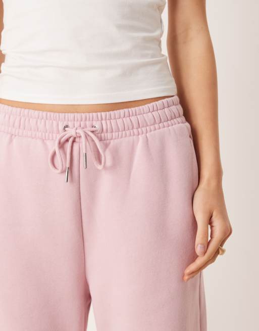 Abercrombie & Fitch – Basic-Jogginghose aus Fleece in Rosa mit weitem Bein, 3 von 5