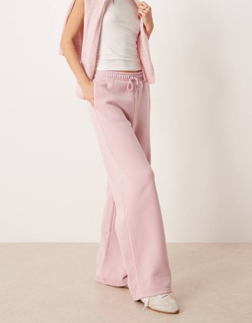 Abercrombie & Fitch – Basic-Jogginghose aus Fleece in Rosa mit weitem Bein, 5 von 5