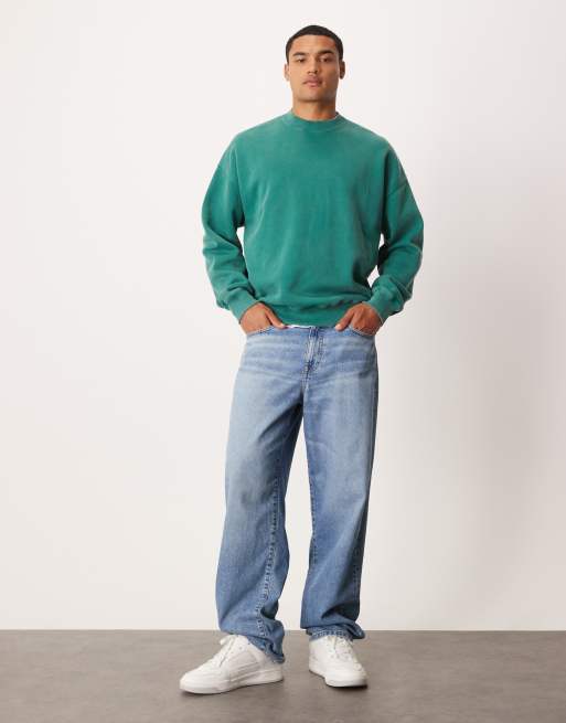 Abercrombie & Fitch – Basis-Sweatshirt in Grün mit Rundhalsausschnitt, 2 von 5