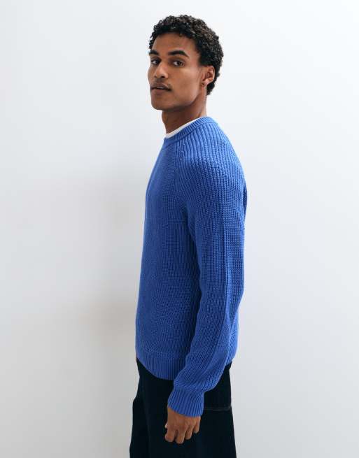 Abercrombie & Fitch Baumwoll-Pullover mit Rundhalsausschnitt in Blau, 2 von 5