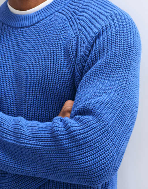Abercrombie & Fitch Baumwoll-Pullover mit Rundhalsausschnitt in Blau, 3 von 5