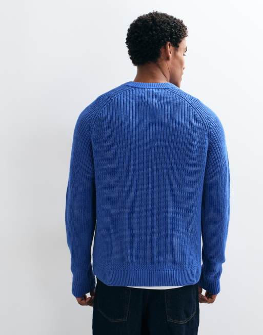 Abercrombie & Fitch Baumwoll-Pullover mit Rundhalsausschnitt in Blau, 4 von 5