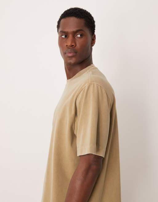 Abercrombie & Fitch – Beige, kraftig t-shirt, 4 av 5