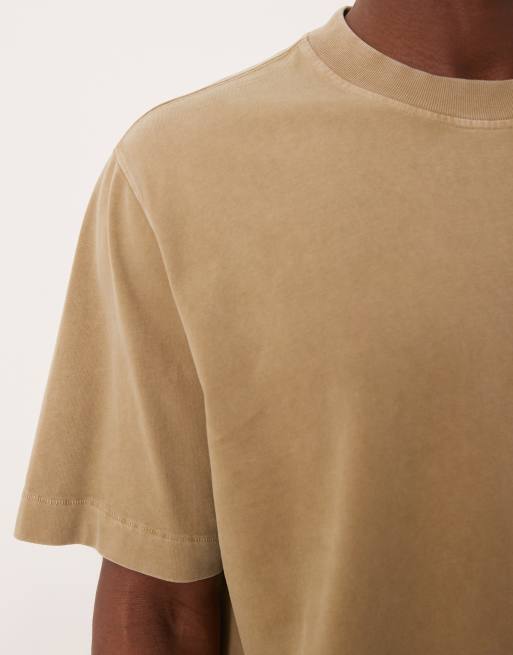 Abercrombie & Fitch – Beige, kraftig t-shirt, 5 av 5
