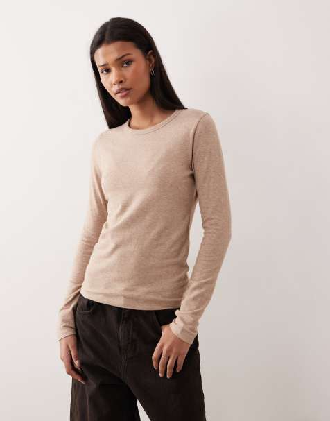 Abercrombie & Fitch - Beige lounge-top med rund hals - view 1