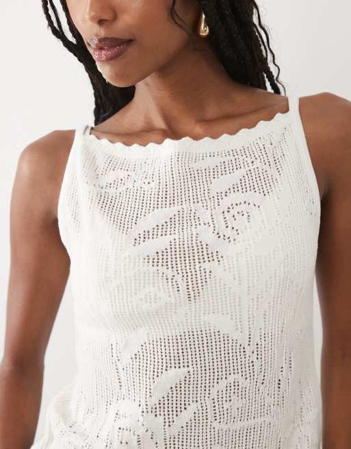 Abercrombie & Fitch – Beige, stickad och ärmlös topp, 3 av 4