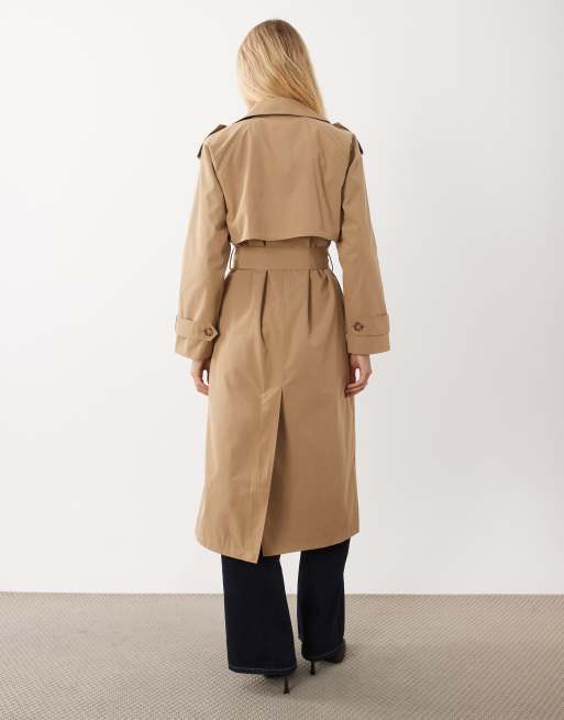 Abercrombie & Fitch belted maxi trench coat in camel, 4 of 4