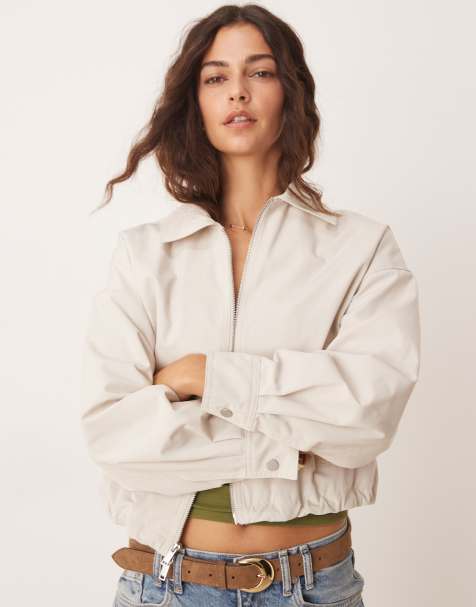 Abercrombie & Fitch clean utility jacket in beige
