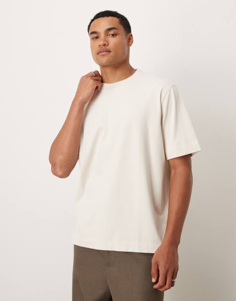 Abercrombie & Fitch – Beżowy gruby T-shirt premium z krótkimi rękawami - view 1
