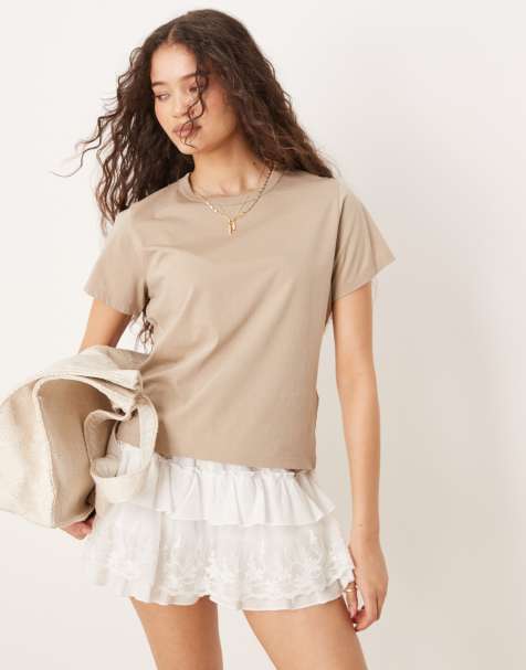 Abercrombie & Fitch – Beżowy krótki T-shirt - view 1