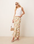 [Abercrombie & Fitch] Abercrombie & Fitch bias cut linen blend maxi skirt in vegetable print-Multi XL MULTI