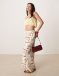 [Abercrombie & Fitch] Abercrombie & Fitch bias cut maxi skirt in holiday scarf print-Multi M MULTI