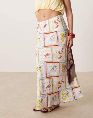 Abercrombie & Fitch Bias Cut Maxi Skirt In Multi