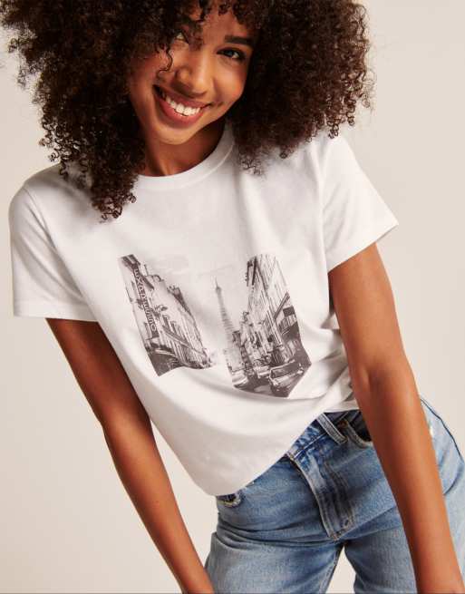 Abercrombie & Fitch – Biały T-shirtów z grafiką