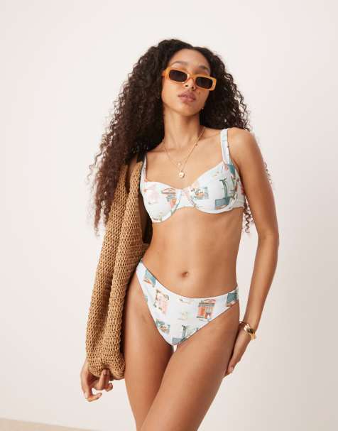 Abercrombie & Fitch bikini set in postcard print - view 1