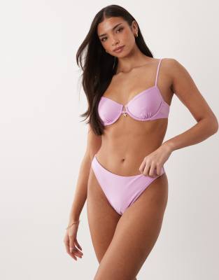 Abercrombie & Fitch - Bikinihose in Flieder mit mittelhohem Bund, Kombiteil-Lila