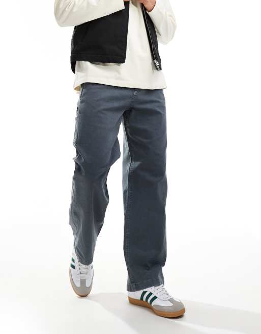 Abercrombie & Fitch – Blå arbetsbyxor i baggy-stil, 2 av 5